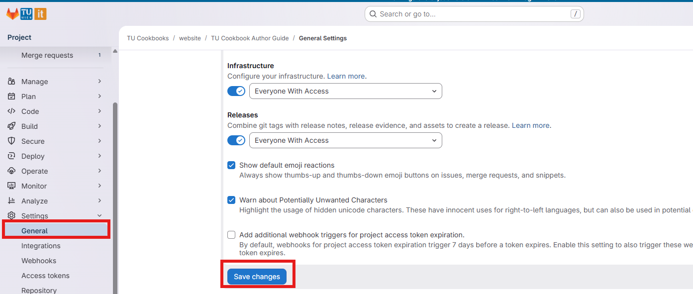 CI/CD toggle setting