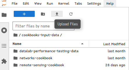 Screenshot of the upload dialog in the notebook directory